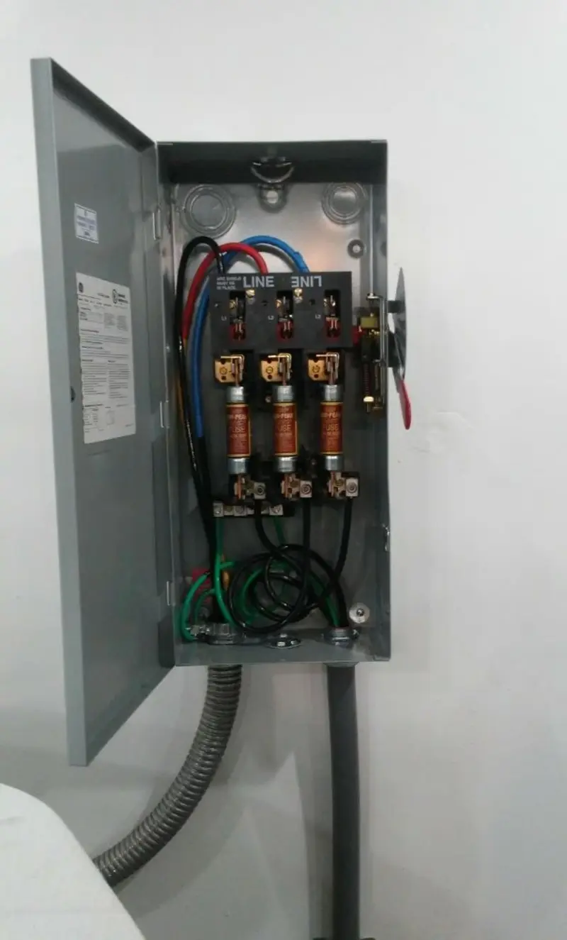 Three-phase disconnect switch installed for Electrical Wiring & Rewiring in Delshire